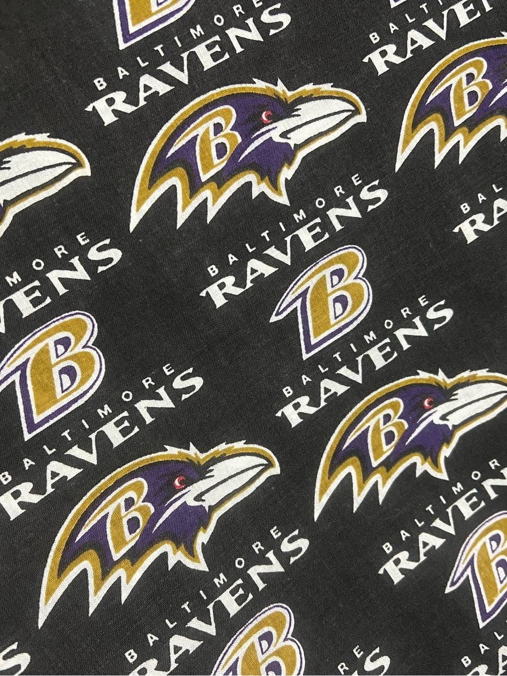 Baltimore Ravens Fabric 8 yards X 58β NFL Football Black Purple 100% Cotton
